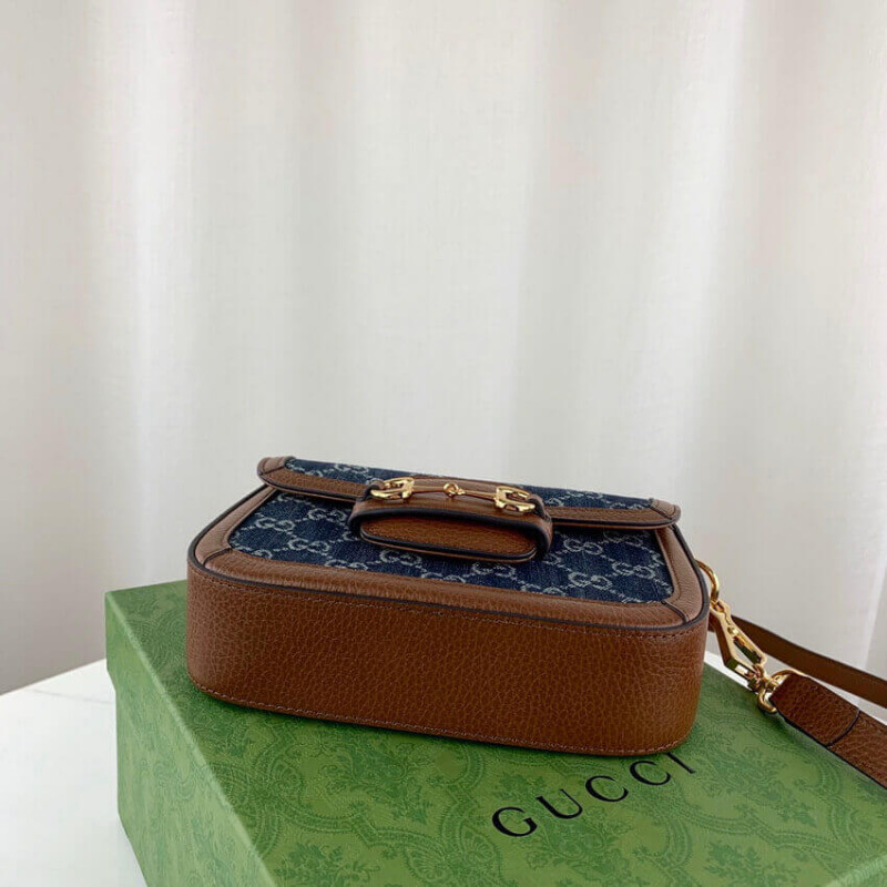 Gucci Horsebit 1955 Denim Mini Bolsa 658574-8