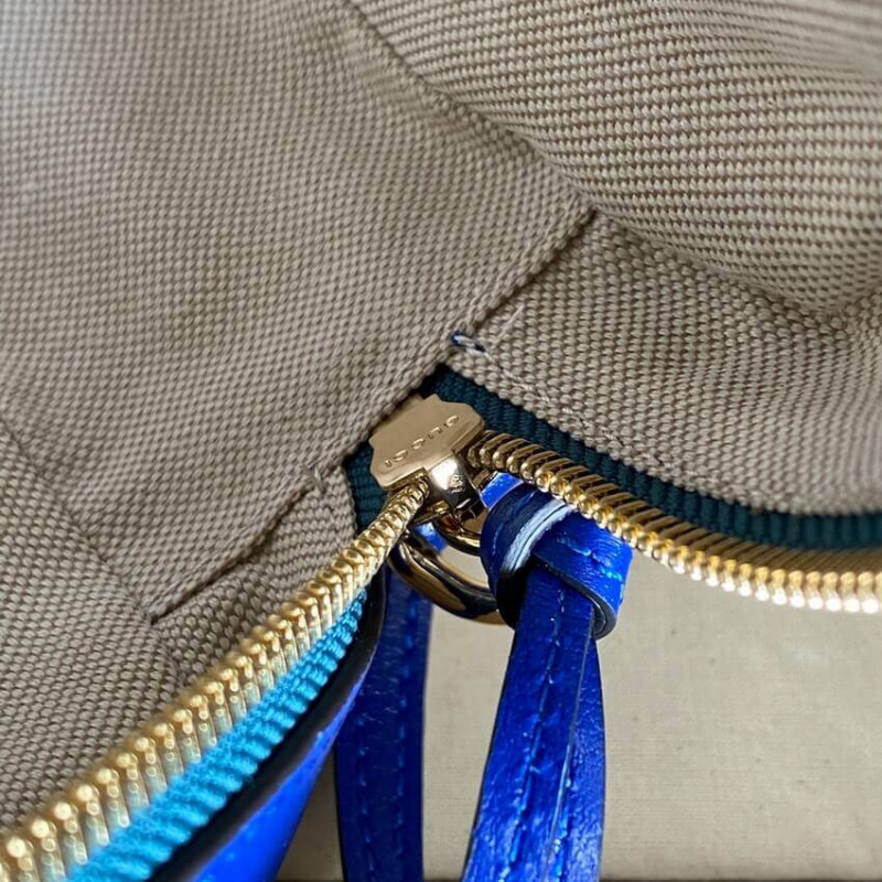 Gucci GG Marmont Bolso de hombro pequeño 447632 Cuero azul y esmeralda-7