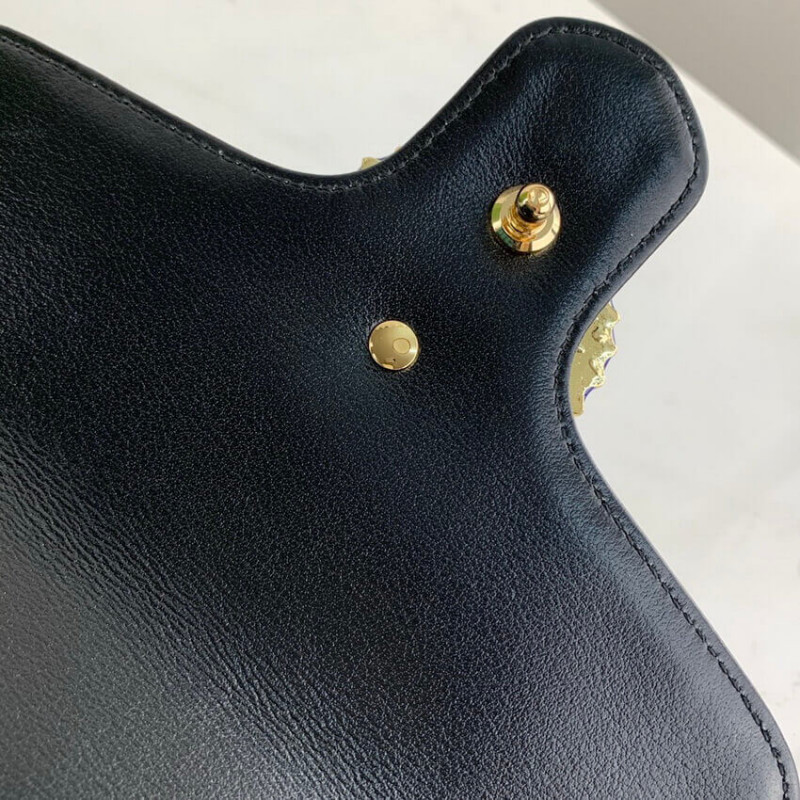 Gucci GG Marmont Mini Bolsa 583571 Mantequilla y cuero azul pastel-9