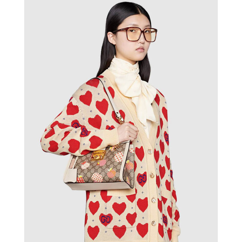 Gucci Cadlock GG Heart Patrón de manzana Bolso de hombro pequeño 498156-1