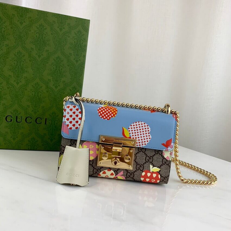 Gucci Candlock Heart Patrón de manzana Bolso de hombro pequeño 409487-6