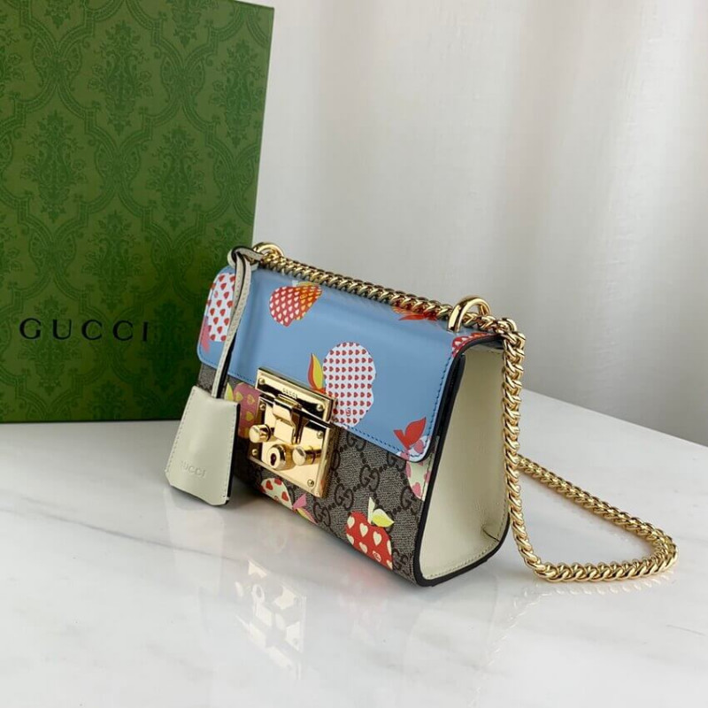 Gucci Candlock Heart Patrón de manzana Bolso de hombro pequeño 409487-7
