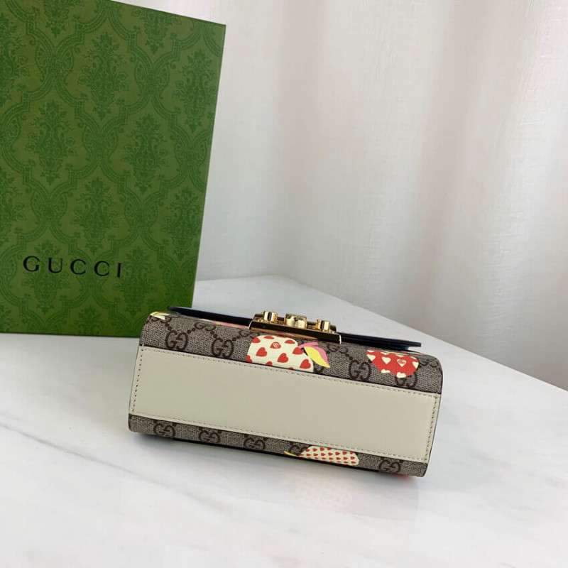 Gucci Candlock Heart Patrón de manzana Bolso de hombro pequeño 409487-9