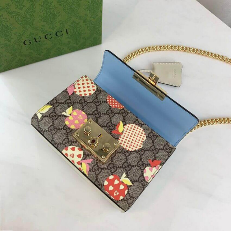 Gucci Candlock Heart Patrón de manzana Bolso de hombro pequeño 409487-10