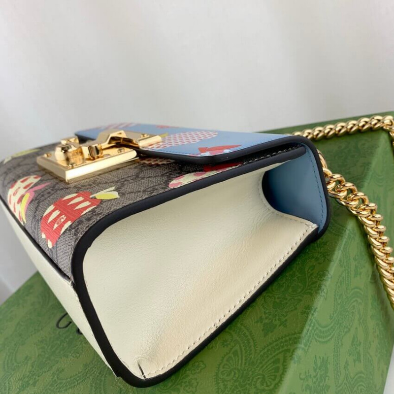 Gucci Candlock Heart Patrón de manzana Bolso de hombro pequeño 409487-11