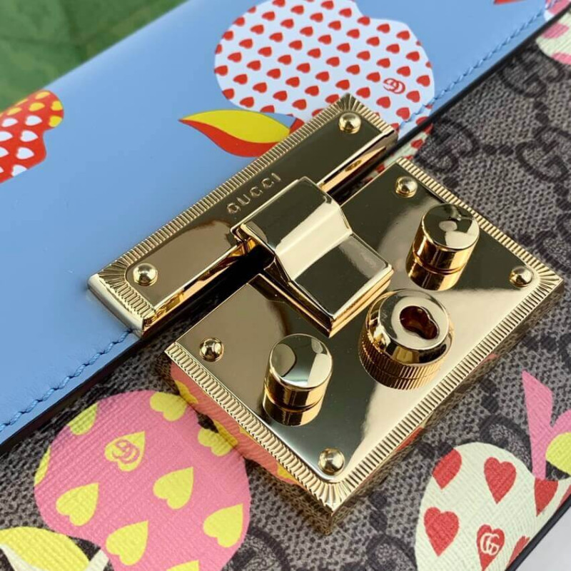 Gucci Candlock Heart Patrón de manzana Bolso de hombro pequeño 409487-12