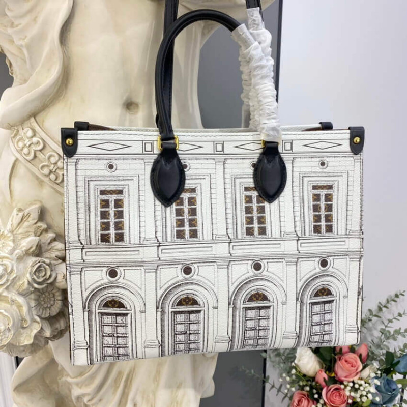 Louis Vuitton Impreso de cuero de ternero Matte Onthego MM M59264-1