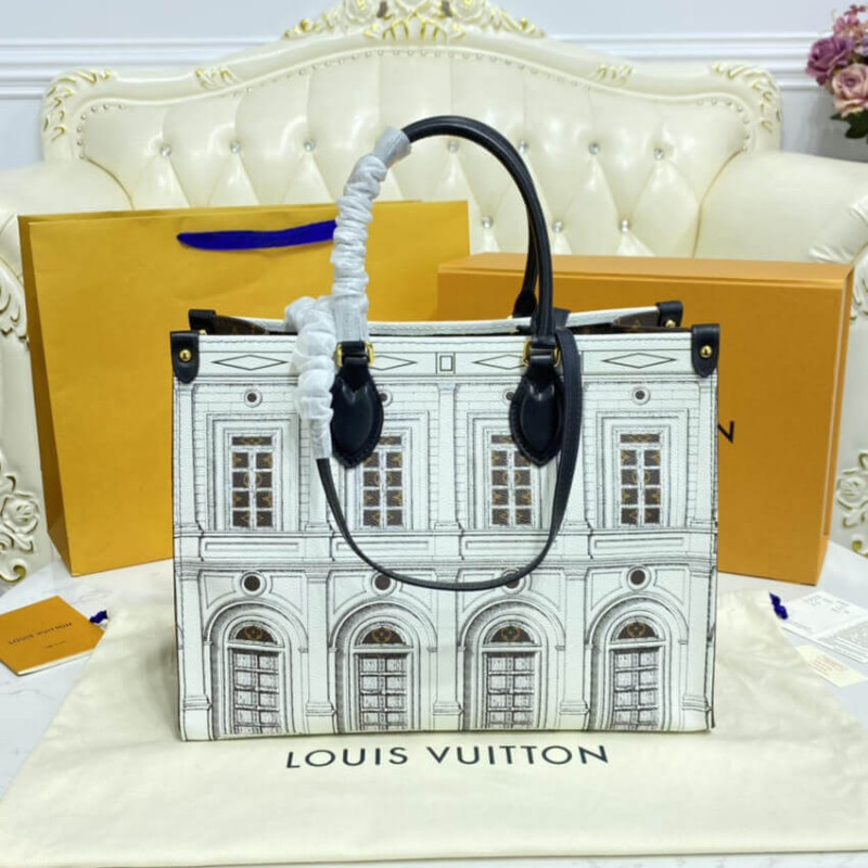 Louis Vuitton Impreso de cuero de ternero Matte Onthego MM M59264-4