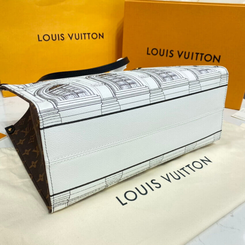 Louis Vuitton Impreso de cuero de ternero Matte Onthego MM M59264-5