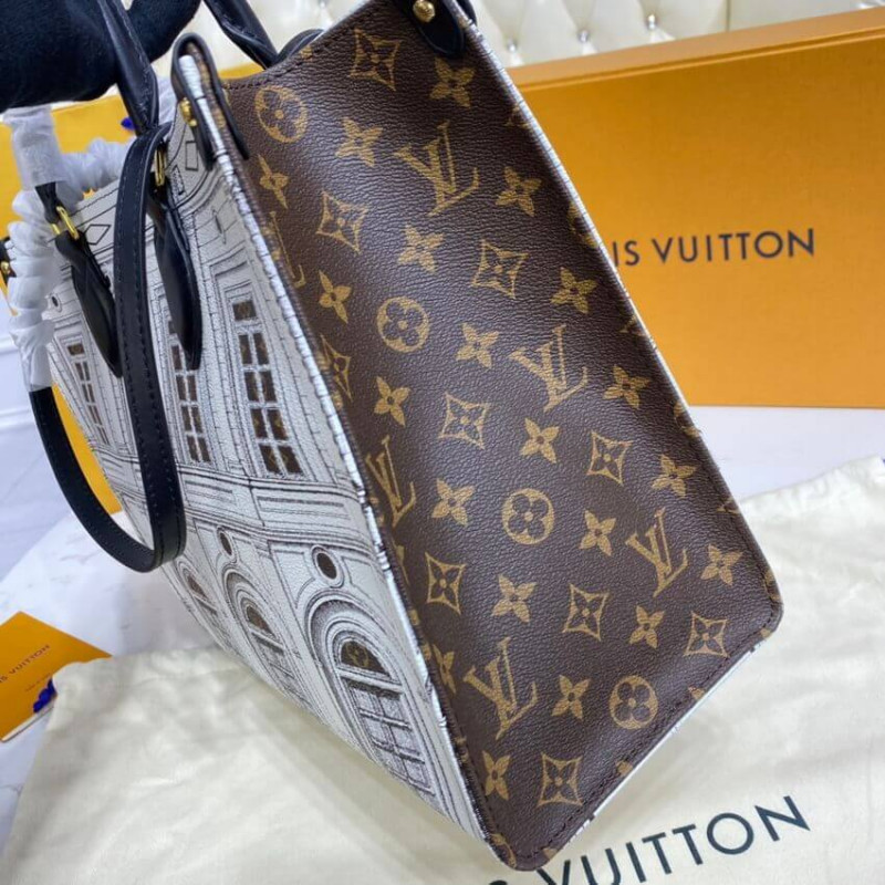 Louis Vuitton Impreso de cuero de ternero Matte Onthego MM M59264-6