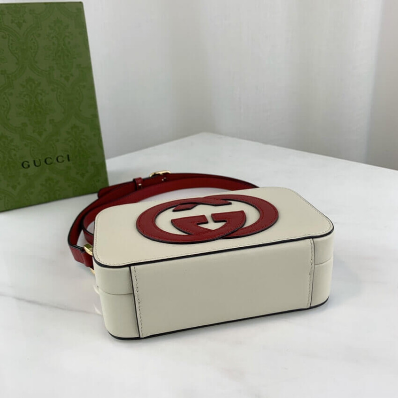 Gucci entrelazado g mini bolso en cuero blanco 658230-6