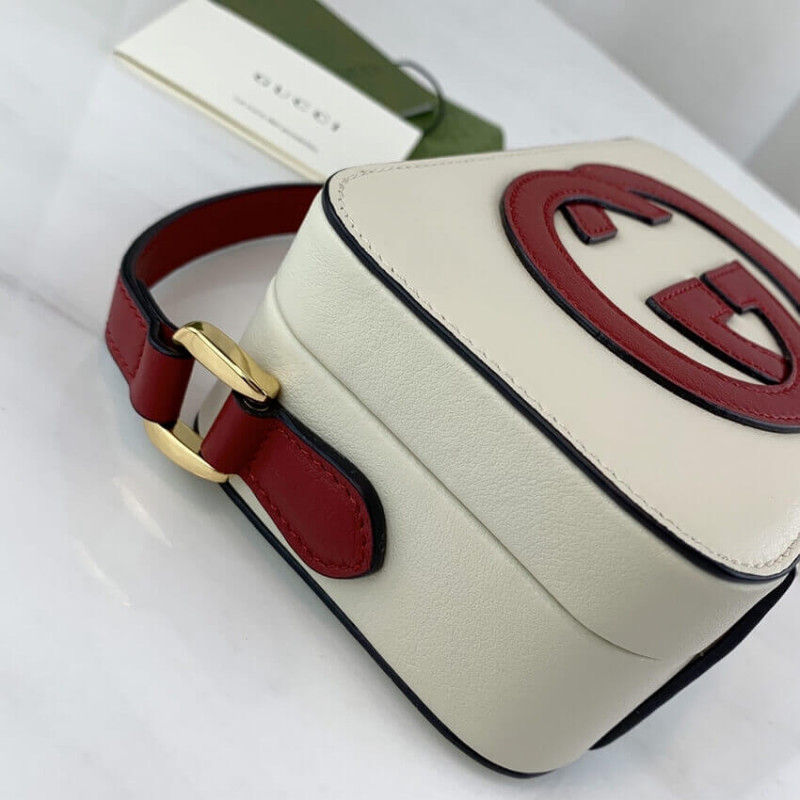 Gucci entrelazado g mini bolso en cuero blanco 658230-7