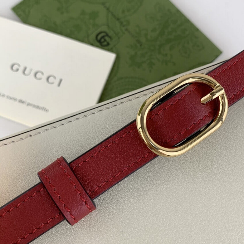 Gucci entrelazado g mini bolso en cuero blanco 658230-9