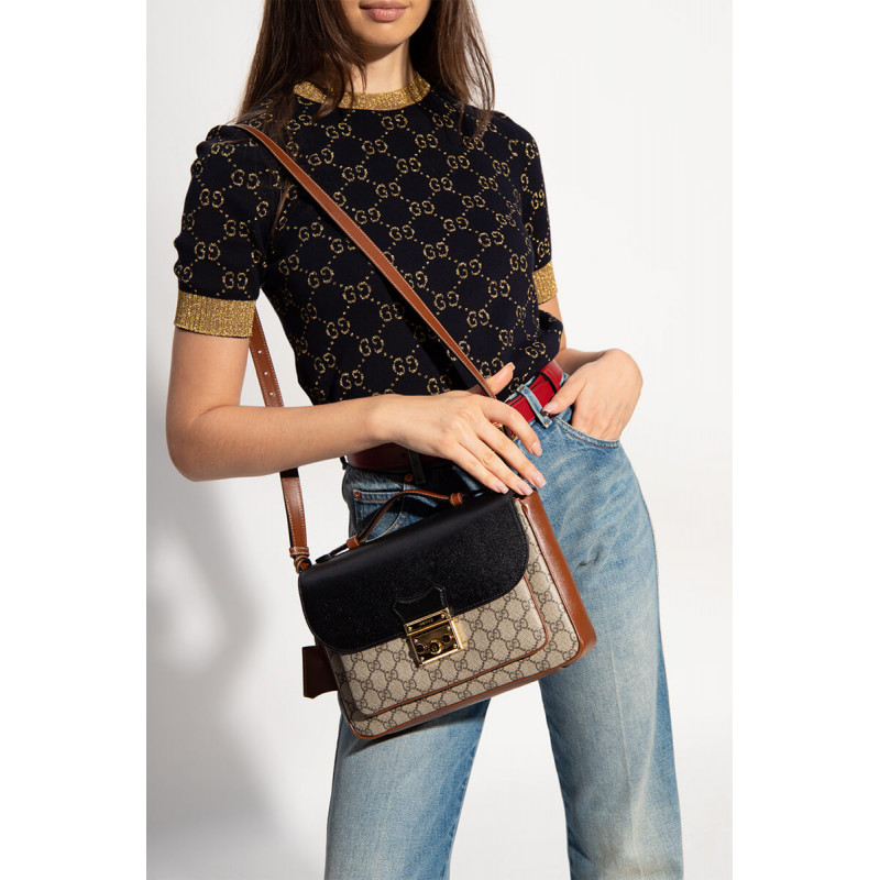 Gucci Candlock Bolso de hombro pequeño en GG Supreme Canvas 644527-1
