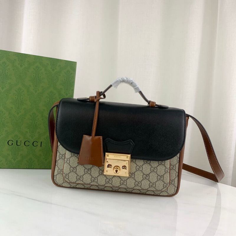 Gucci Candlock Bolso de hombro pequeño en GG Supreme Canvas 644527-2