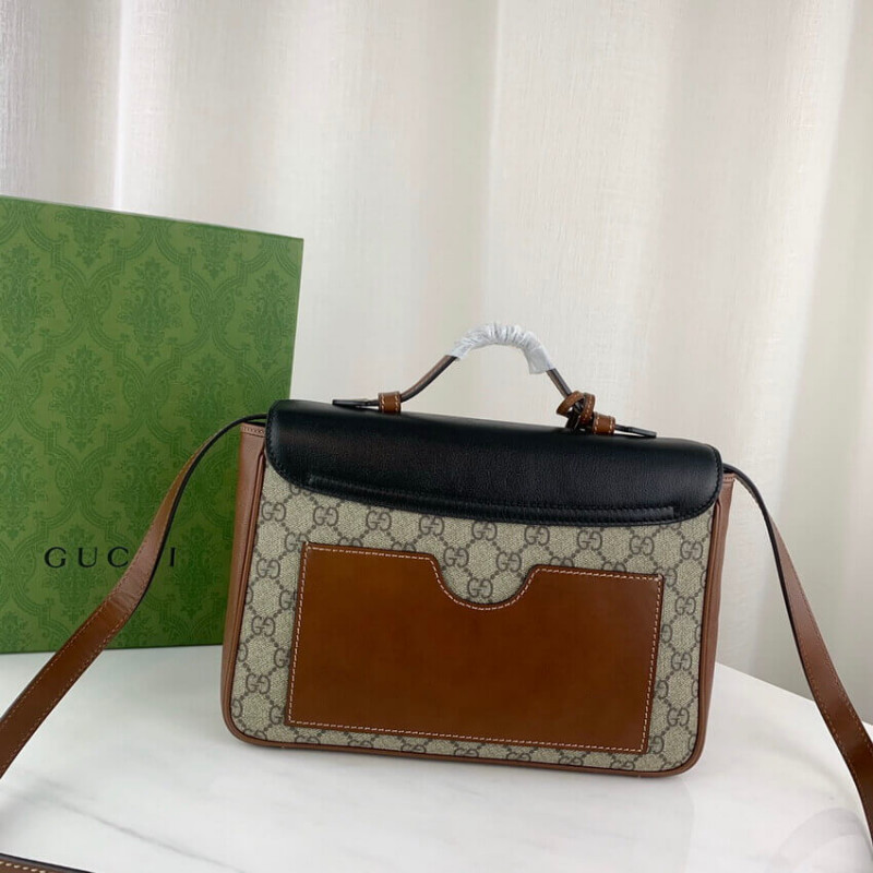 Gucci Candlock Bolso de hombro pequeño en GG Supreme Canvas 644527-4