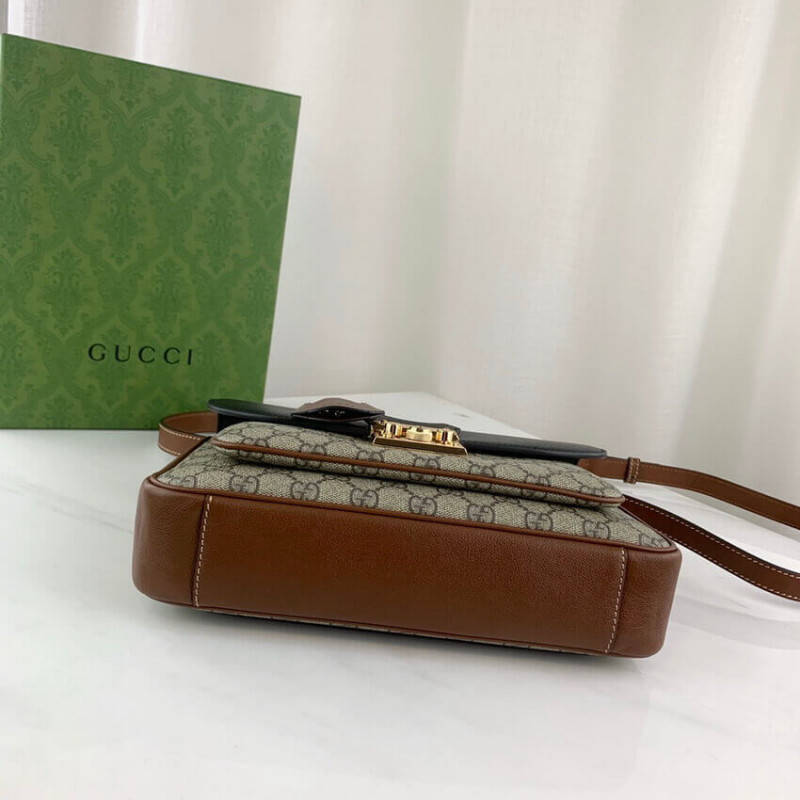 Gucci Candlock Bolso de hombro pequeño en GG Supreme Canvas 644527-5