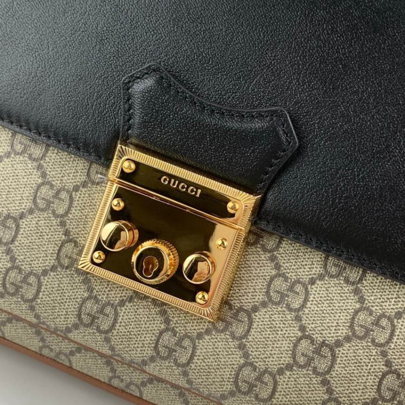 Gucci Candlock Bolso de hombro pequeño en GG Supreme Canvas 644527-6