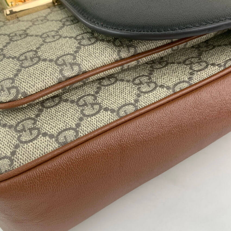 Gucci Candlock Bolso de hombro pequeño en GG Supreme Canvas 644527-8