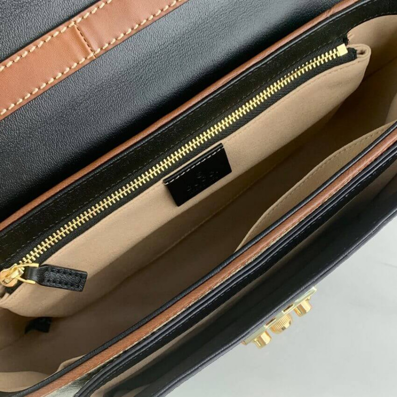 Gucci Candlock Bolso de hombro pequeño en GG Supreme Canvas 644527-10