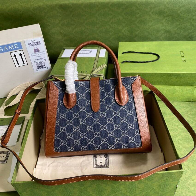 Gucci Jackie 1961 Bolsa mediana en azul de mezclilla 649016-2