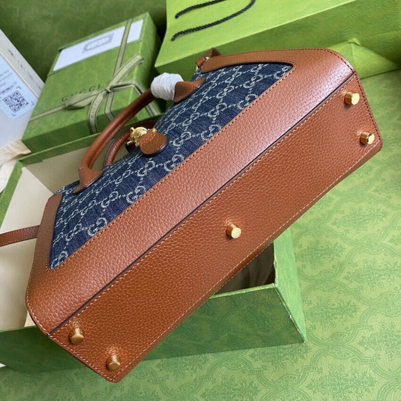 Gucci Jackie 1961 Bolsa mediana en azul de mezclilla 649016-3