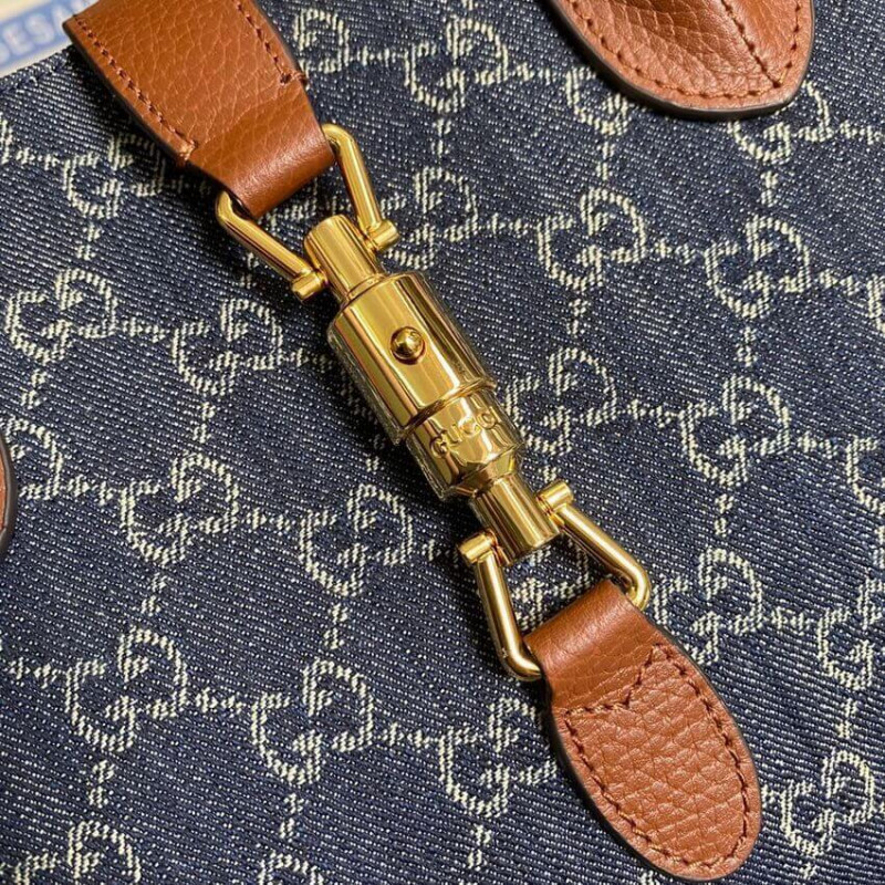 Gucci Jackie 1961 Bolsa mediana en azul de mezclilla 649016-4