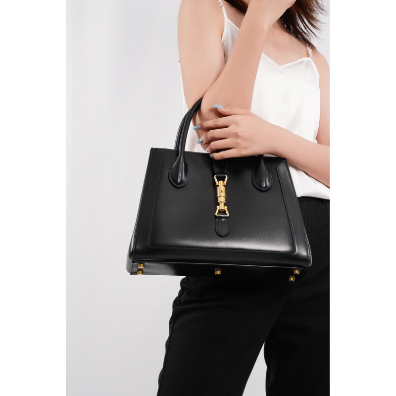 Gucci Jackie 1961 bolso mediano en cuero negro 649016-1