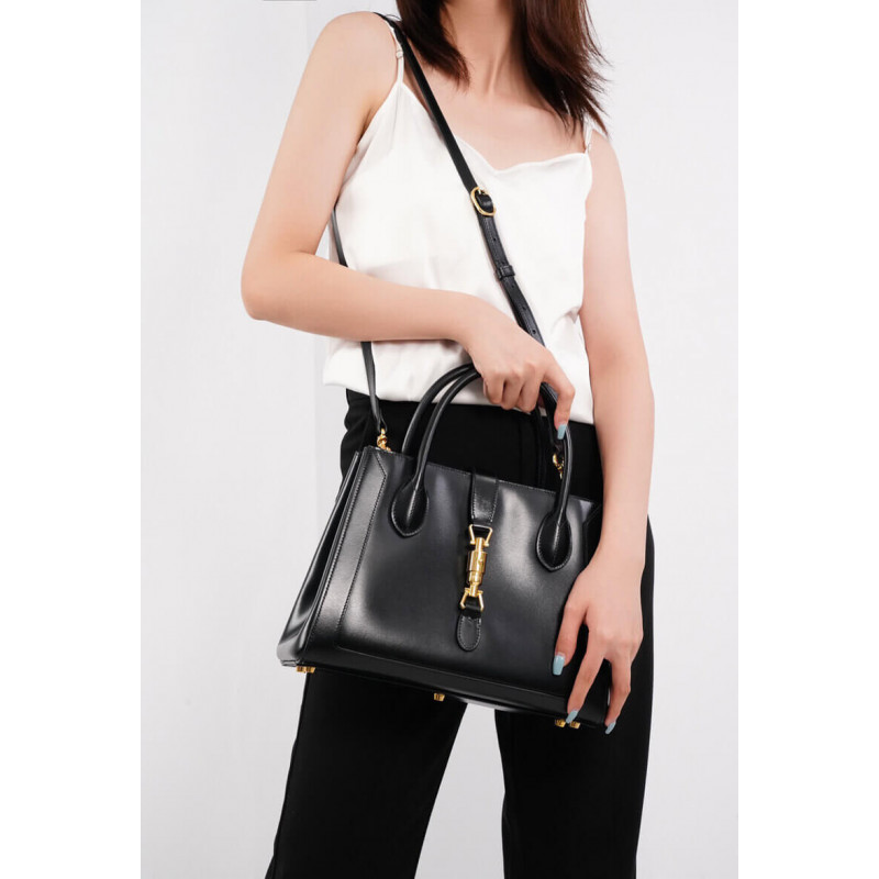 Gucci Jackie 1961 bolso mediano en cuero negro 649016-4