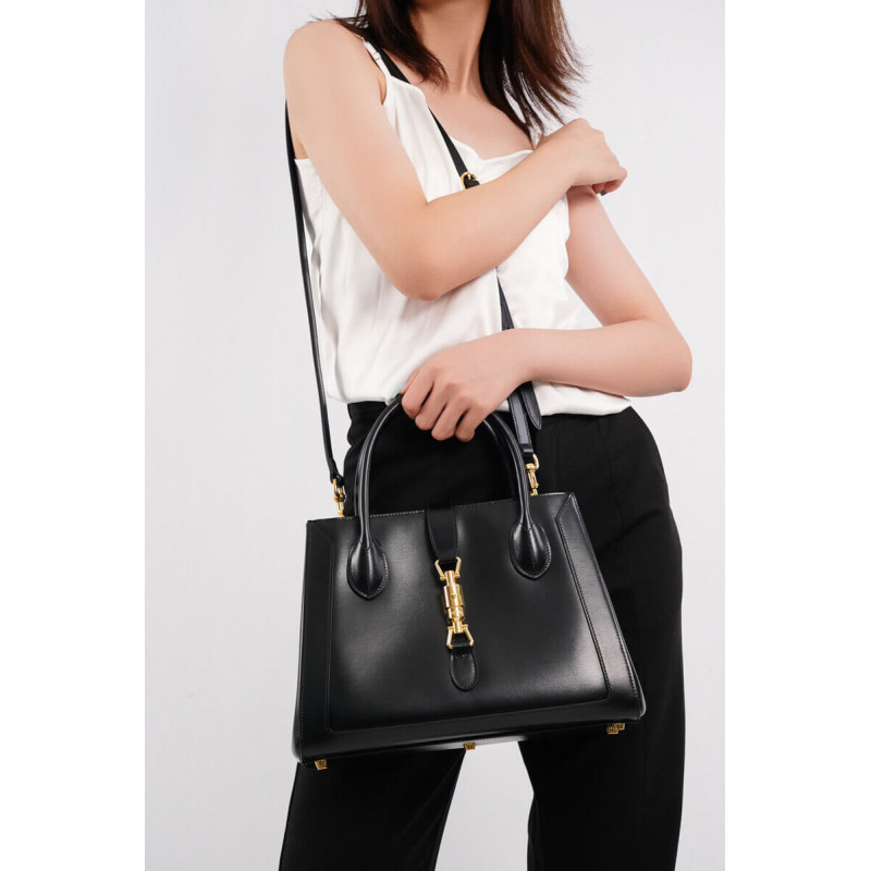 Gucci Jackie 1961 bolso mediano en cuero negro 649016-5