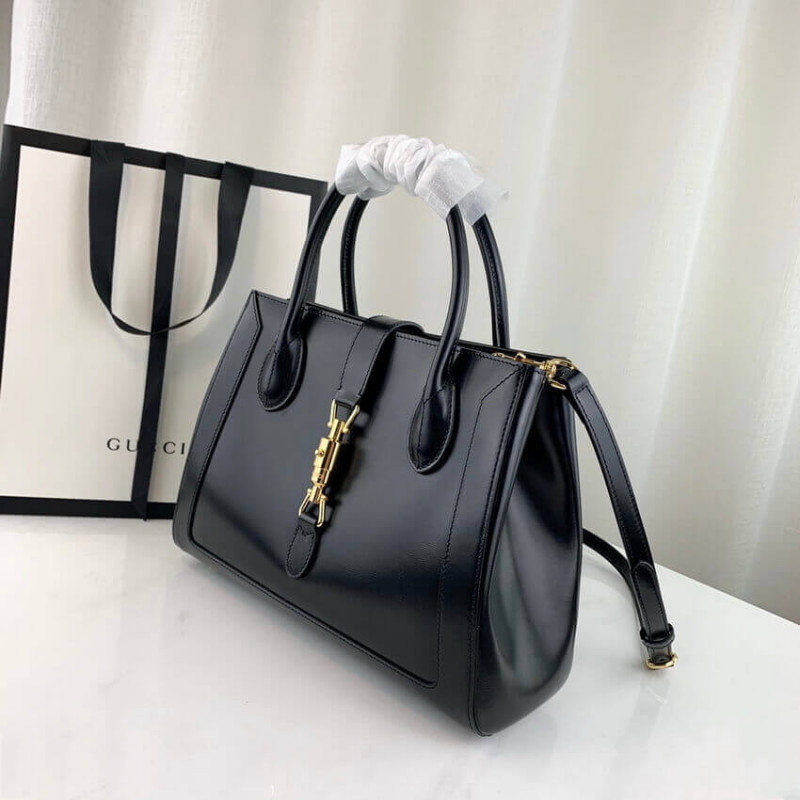 Gucci Jackie 1961 bolso mediano en cuero negro 649016-10