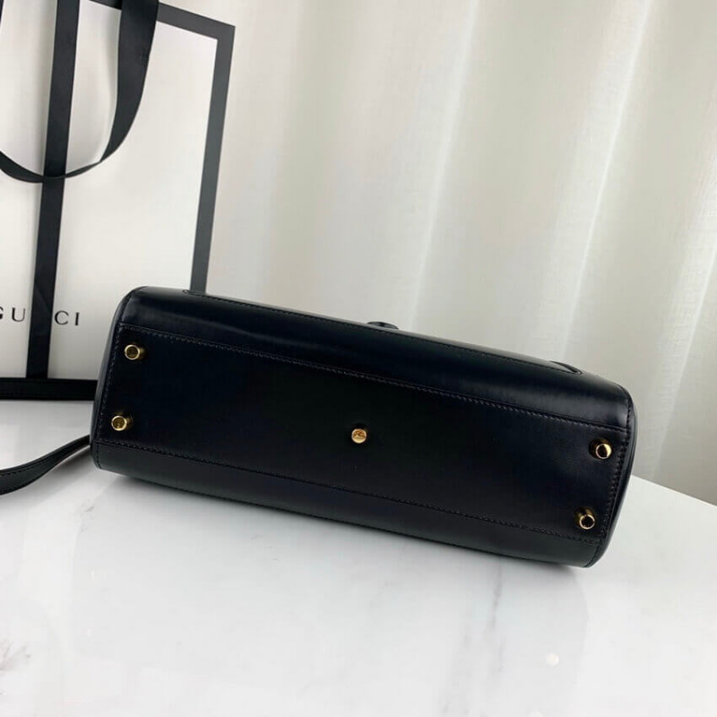 Gucci Jackie 1961 bolso mediano en cuero negro 649016-11