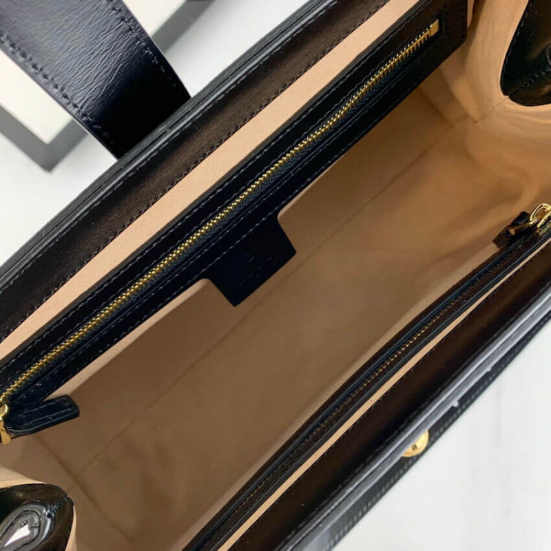 Gucci Jackie 1961 bolso mediano en cuero negro 649016-15