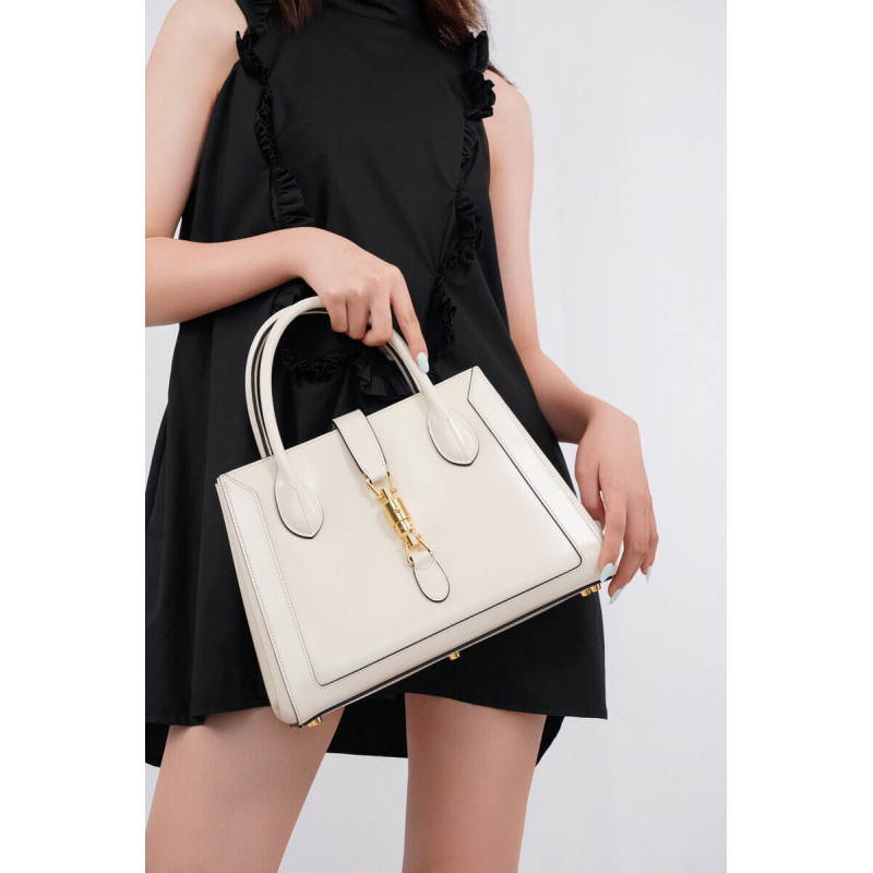 Gucci Jackie 1961 bolso mediano en cuero blanco 649016-2