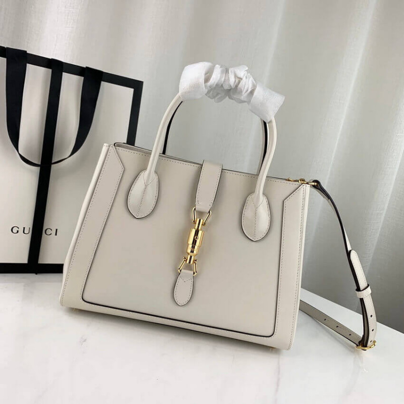 Gucci Jackie 1961 bolso mediano en cuero blanco 649016-10