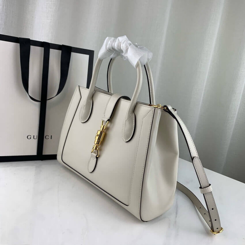 Gucci Jackie 1961 bolso mediano en cuero blanco 649016-12