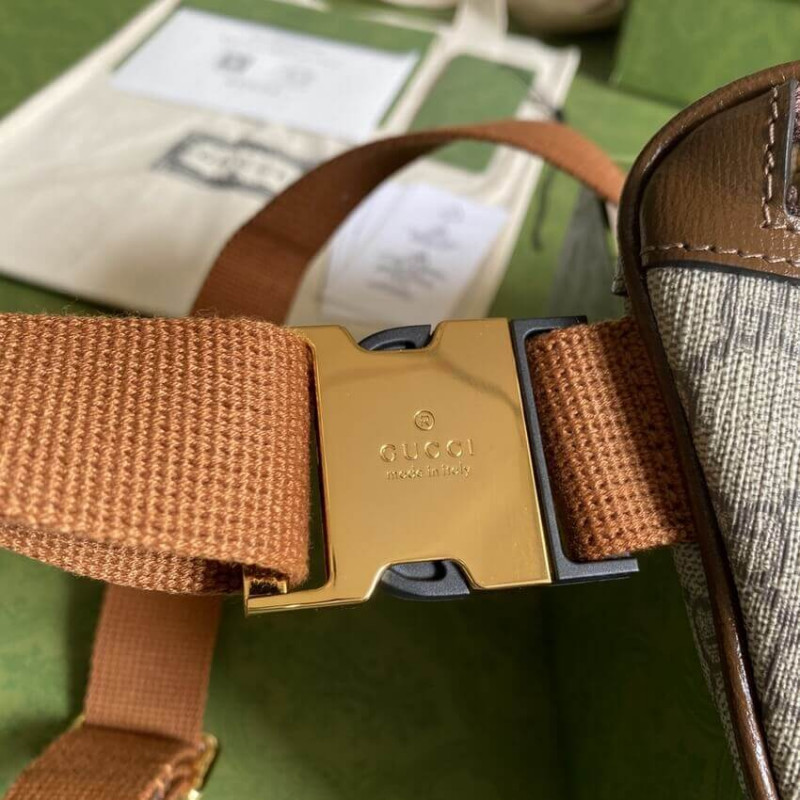 Bolsa de cinturón de Gucci con G en Brown GG Supreme 682933-8