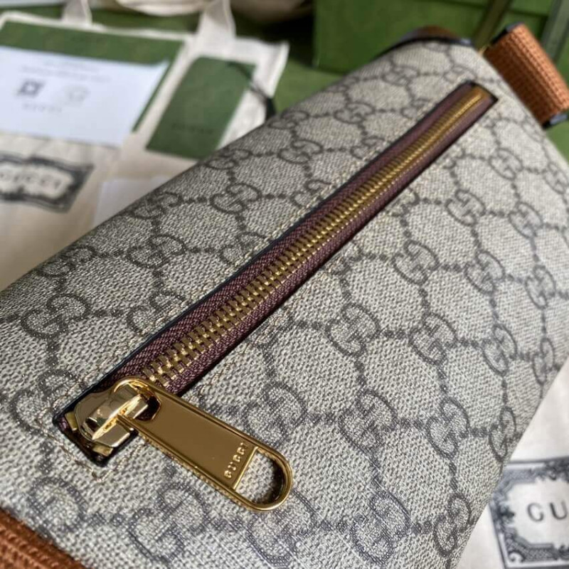 Bolsa de cinturón de Gucci con G en Brown GG Supreme 682933-9
