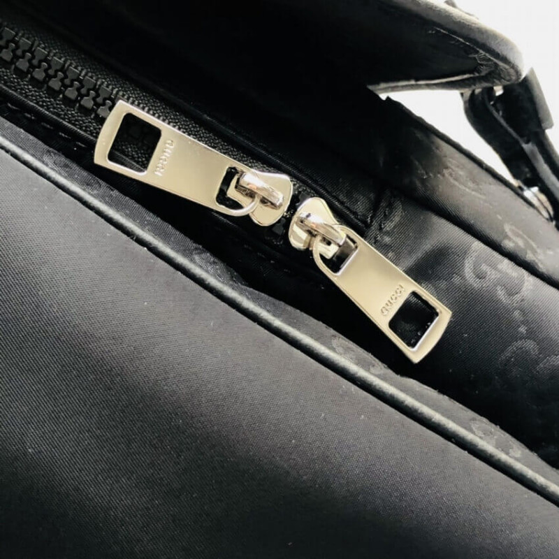Gucci GG Guccissima Black Medium Nylon Messenger Bolsa 510334-9