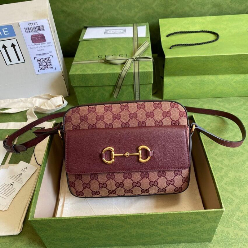 Gucci Horsebit 1955 Bolsa pequeña en Borgoña 645454-3