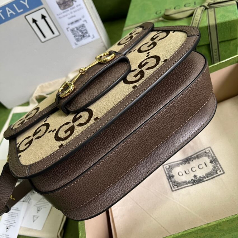 Gucci Horsebit 1955 Bolso de hombro con Jumbo GG 602204-2