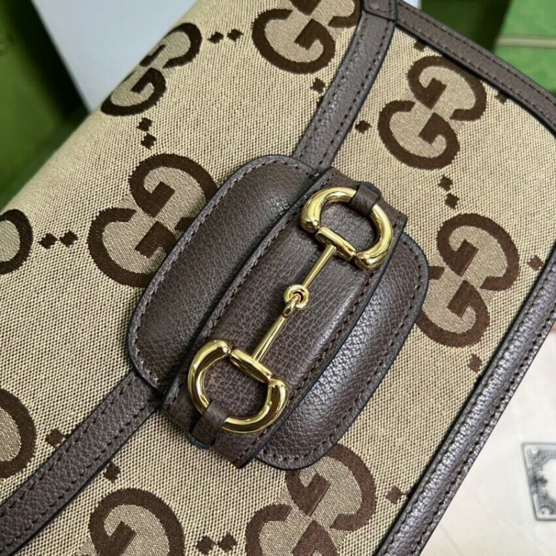 Gucci Horsebit 1955 Bolso de hombro con Jumbo GG 602204-4
