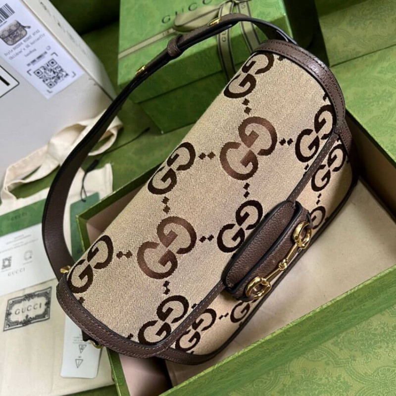 Gucci Horsebit 1955 Bolso de hombro con Jumbo GG 602204-5