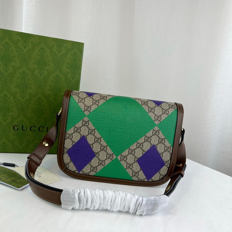 Gucci Horsebit 1955 Bolso de hombro con estampado geométrico 602204-2