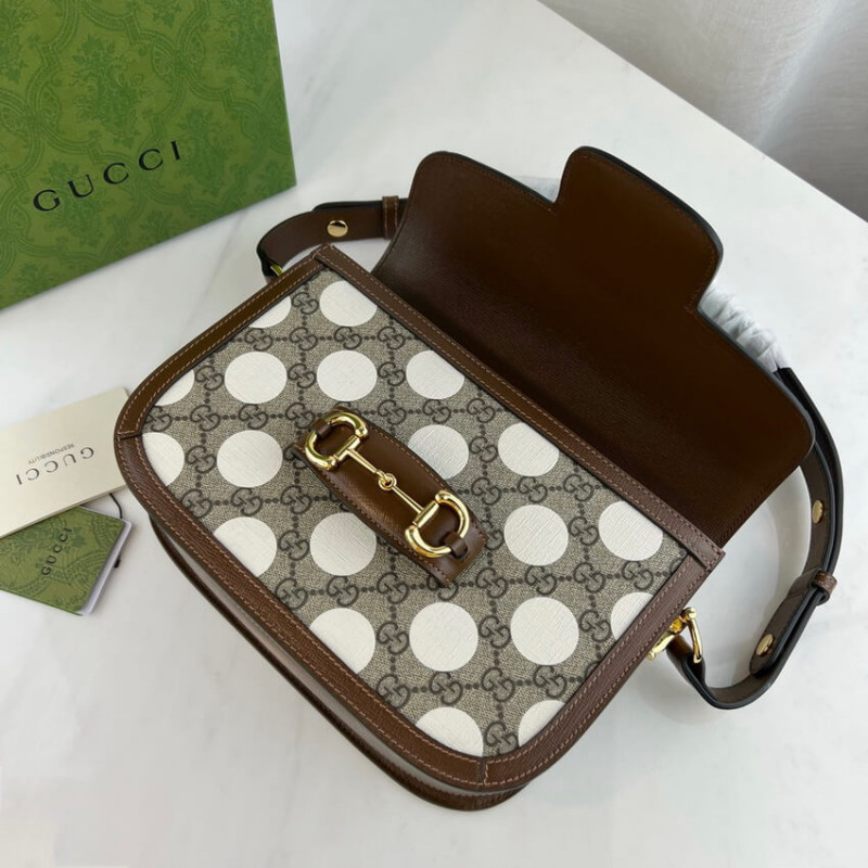 Gucci Horsebit 1955 Bolso de hombro con estampado geométrico 602204-5