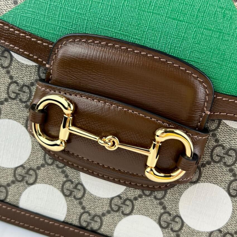 Gucci Horsebit 1955 Bolso de hombro con estampado geométrico 602204-6