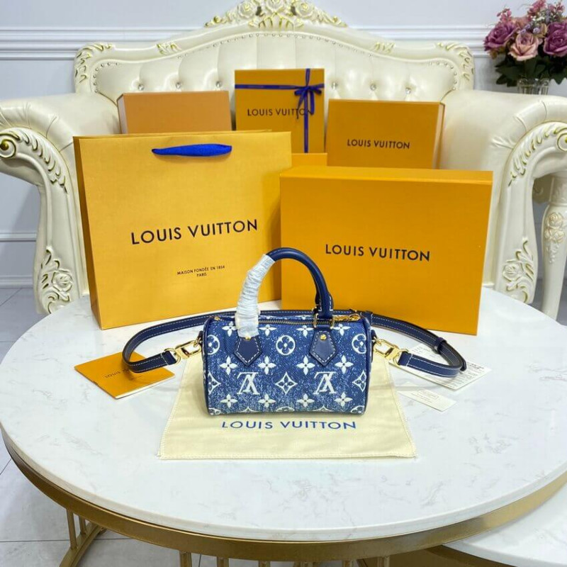 Louis Vuitton Monogram Jacquard Denim Nano Speedy M81168 M81213-4