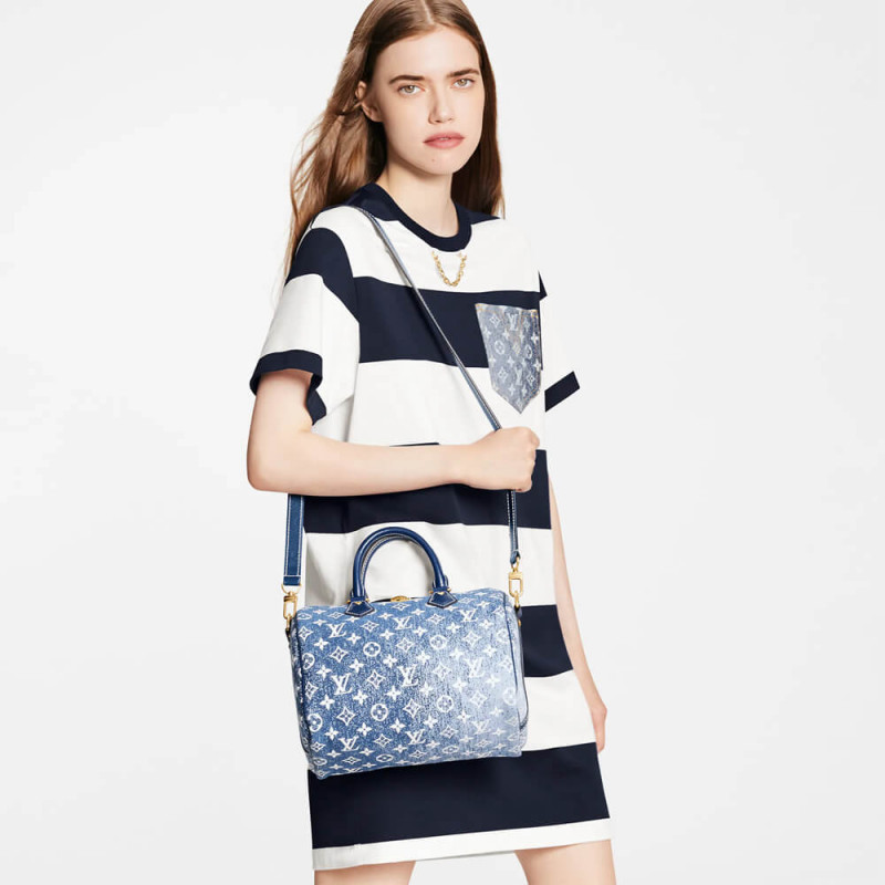 Louis Vuitton Monogram Jacquard Denim Speedy Bandouliere 25 M59609-1