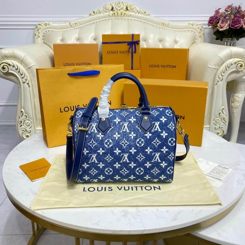 Louis Vuitton Monogram Jacquard Denim Speedy Bandouliere 25 M59609-5