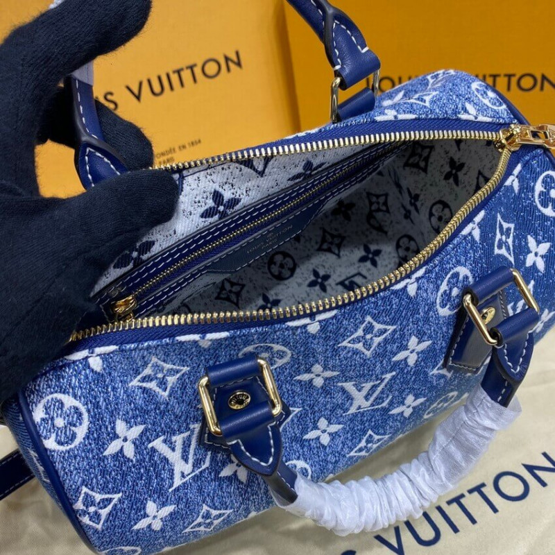 Louis Vuitton Monogram Jacquard Denim Speedy Bandouliere 25 M59609-12